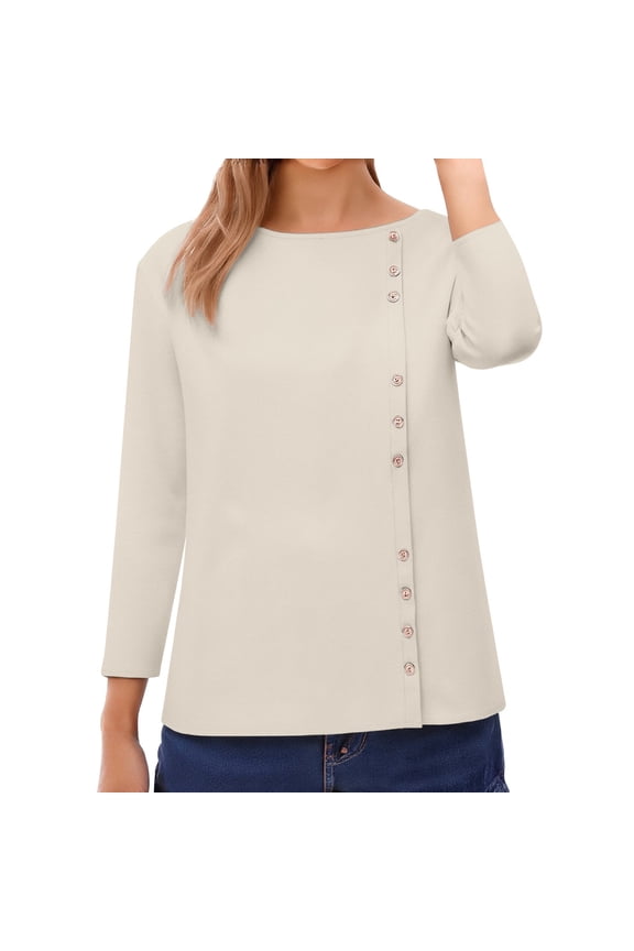 Women's Cotton Tops Loose Fit Casual V-neck Tops Cotton Linen Pleated Belt Pocket Boho Beach Gauze Blouses Loose Fit V Neck Ladies Blouse Women's Blouses & Button-down Shirts Beige L