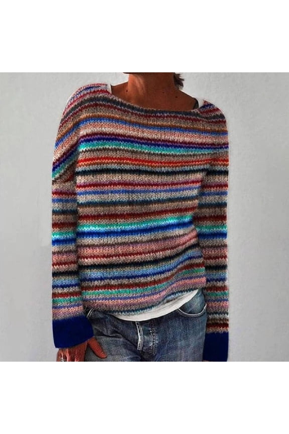 Womens Fair Isle Sweaters Womens Warm Sweaters Fair Isle Sweater Women Fisherman Sweater Women Vintage Sweaters Lightweight Sweaters for Women Crochet Sweater Dark Blue 2 M