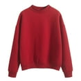 thumbnail image 1 of Tweang Womens Fuzzy Sweater Crew Neck Sweater for Women Thin Sweaters for Women Lightweight Summer Sweater Thermal Long Sleeve Women Hoodies for Women Mock Neck Sweatshirt Red S, 1 of 5