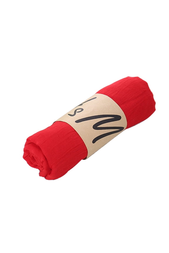 Womens Scarf Lightweight Linen Scarf Silk Hair Scarf for Women Wrap Shawl Long Silk Scarf Womens Silk Scarf Cotton Scarf for Women Lightweight Red 50