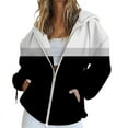 thumbnail image 1 of Tweang Zip Up Hoodie Women Workout Jackets for Woman Sweatshirts for Women Womens Winter Coats Fall Jacket Pocket Sweatshirt Clothing Zipper Track Jacket Tops Winter Coats for Women Black L, 1 of 5