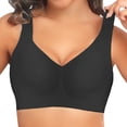 thumbnail image 1 of Tweang bras for women no underwire push up no underwire wireless bra Convertible Straps Anti-Sagging Posture seamless bra Daisy Lace Wireless Push Up No Wire Cozy Adjustable Bra Padded Black M, 1 of 8