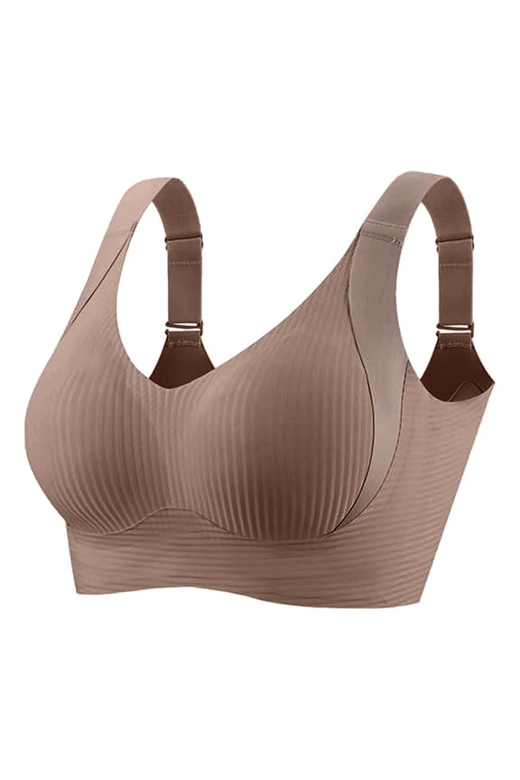 sports bras for women No Underwire Everyday Bras no underwire Back Smoothing Padded padded bras for women Anti-Sagging Posture Padded Comfort with Support Coffee 3XL
