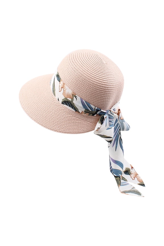 sun hat Beach Straw Hats Summer UV Protection Beach Cap Summer Straw Hats Straw Hats for Women Sun Protection Straw Hat summer hats for women Wide Brim Hat sunshine hat Pink One Size