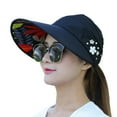 thumbnail image 1 of Tweang sun hat Beach Straw Hats Tea Party Hat Straw Hats for Women Wide Brim Hat summer hats for women Beach Summer Hat sunshine hat Summer Straw Hats Sun Protection Straw Hat Black One Size, 1 of 7