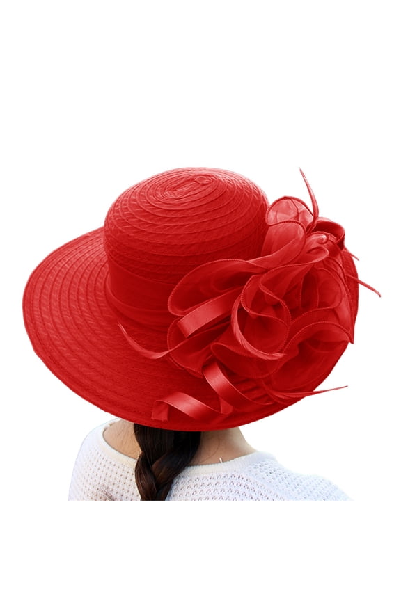 sun hat Tea Party Hat sunshine hat Women's Folable Floppy Hat Summer Straw Hats Sun Protection Straw Hat Beach Summer Hat Foldable Roll up Floppy Sun Hat Wide Brim Hat Red One Size
