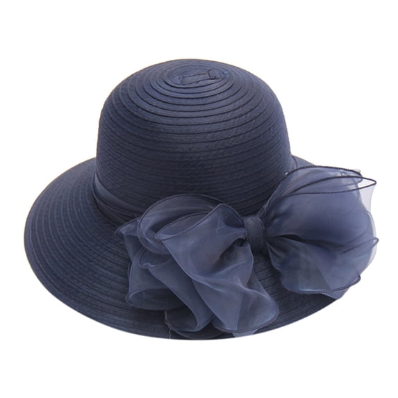 Tweang sun hat Women's Folable Floppy Hat summer hats for women Summer Straw Hats Tea Party Hat sunshine hat Beach Straw Hats Packable Roll up Floppy Cap Beach Summer Hat Navy One Size
