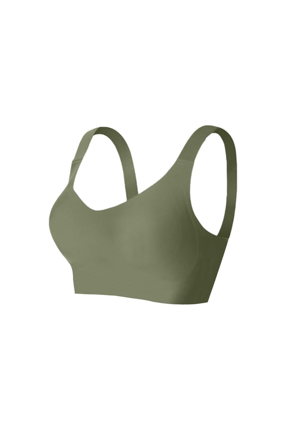 wireless bra no underwire Everyday Bras Cozy Adjustable Bra Padded Comfort with Support wireless bra Breathable Daisy Lace Ice Silk push up Full Coverage No Underwire Padded Green 3XL