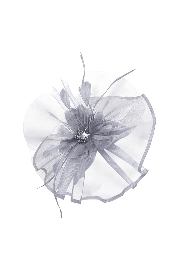 women's fascinators Fascinators Headband Headband Hair Clips Women Wedding Tea Party with Headband Clip Flower Feathers Hat head bands with clips tea party hats for women Gray One Size