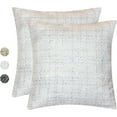 thumbnail image 1 of Tweed Decorative Pillow Cover – Throw Pillow Cover with Gold Metallic Finish – Cottage Home Décor Pillow Case – 18 x 18 Inch Farmhouse Rustic Cushion Cover, 1 of 5