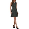 thumbnail image 1 of Tweed Dress for Women's Elegant Plaid Sleeveless Tank Dress Spring Summer Business Casual Work Mini Dress XL Black Silver, 1 of 6