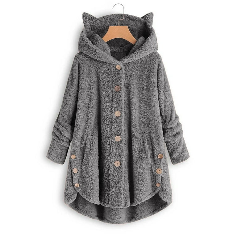 Tweed Jacket Women Plush Women s Solid Color Casual Top Cute Stylish Coat Long Warm Fuzzy Jacket Coat for Women Walmart