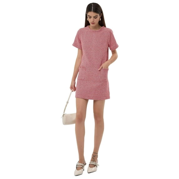 Tweed Short Sleeve Mini Dress
