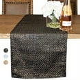 thumbnail image 1 of Tweed Table Runner - Large 14 x 72-inch Fall Runner for Dining Table and Coffee Table - Metallic Finish Tweed - Premium Home Decor Accessory Rustic Farmhouse Design Bullet Points Black / Gold, 1 of 4