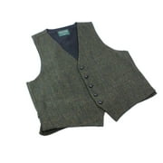 Tweed Vest Fullback Green 100% Wool from Ireland