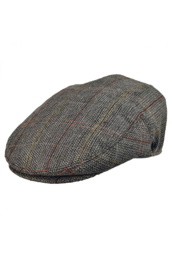 Tweed Wool Blend Ivy Cap - S - Brown/Gray