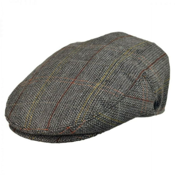 Tweed Wool Blend Ivy Cap - XXL - Brown/Gray
