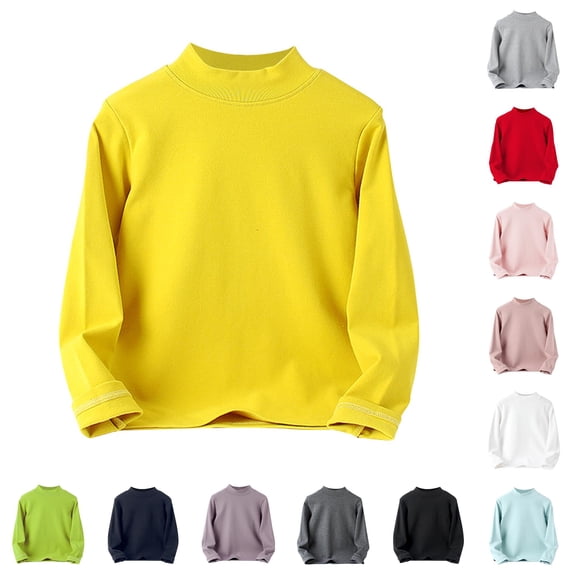 Tween Baby Boys Girls Shirts High Collar Soft T Shirt Unisex Long Sleeve Tee Tops Tween Dance Tops Girls 13-14 Years