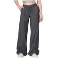 thumbnail image 1 of Tween Back To School Clothes Girls Wide Straight Leg Loose Sweatpants Elastic Waist Drawstring Jogger Pants, 1 of 5