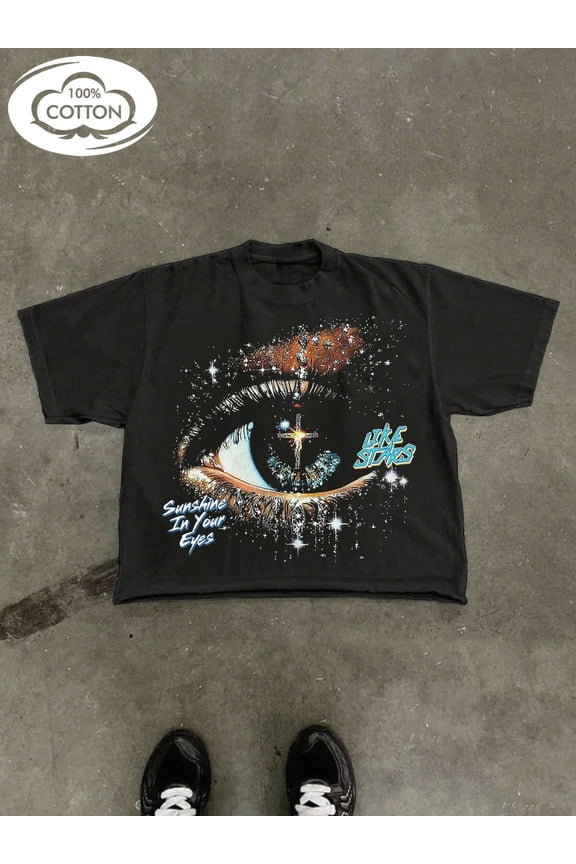 Tween Boy Cotten Clothes,Y2K-Inspired Letter Print T-Shirt - Casual Crew Neck, Short Sleeve, Machine Washable - Perfect For Spring/Summer/Fall,Fashion, Streetwear, Unisex, Men, Women