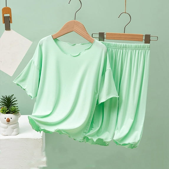 Tween Boy Silk Pajamas Set Solid Color Kids Button Down Pajamas Set Pjs Sleepwear Outfits Girls Satin Pajamas Size 11-12 Years Cute&nbsp;Boy Girl&nbsp;Clothing