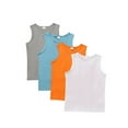 thumbnail image 1 of Tween Boys 4 Pack Tank Tops Casual Cotton Crewneck Sleeveless Undershirts Comfy Lightweight T-Shirts Size 13-16 Years, 1 of 8