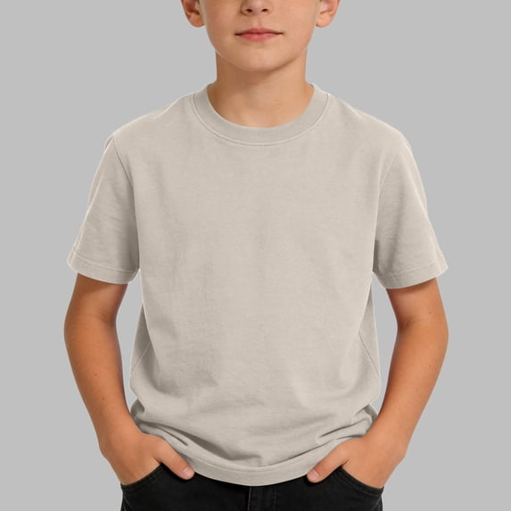 Tween Boys Basic T-Shirts Short Sleeve Crewneck Solid Tees Casual Summer Tops Lightweight Active Playwear Everyday Undershirts Comfortable Soft Athletic Shirts, Size 11-12