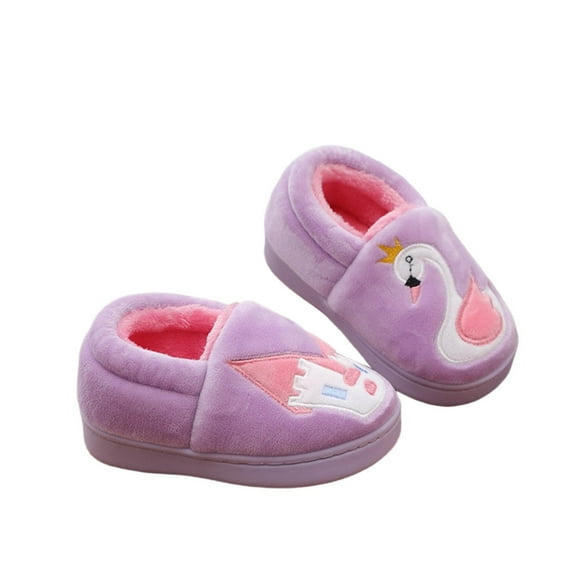 Tween Boys Cozy Animal Themed Closed Back Slippers Winter Warm Shoes Kids Indoor Outdoor Soft Sole Non