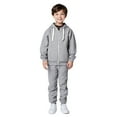 thumbnail image 1 of Tween Boys Girls Active Sweatsuit 2 Piece Long Sleeve Light Gray Hooded Sweatsuits Pullover Jogging Pants Fall Clothes Boys Athletic Sets11-12 Years, 1 of 7