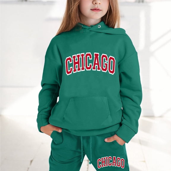 Tween Boys Girls Active Sweatsuit 2PC Long Sleeve Green Soft Hoodie Leggings Pants Warm Fall Winter Clothes Size 12-13 Years Boys Clothes