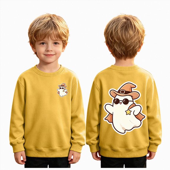 Tween Boys Halloween Shirt for 11t 12t Kids Halloween Cool Ghost Long T-Shirt Crewneck Graphic Top Toddler to Youth Boys Clothes Size 11-12 Years