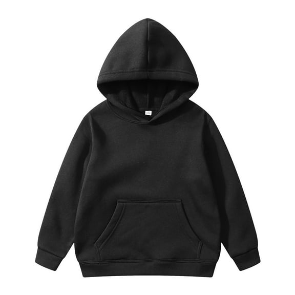 Tween Boys Hoodies Black Hoodie Long Sleeve Casual Basic Pullover Sweatshirt Hoodie Fall Clothes Girl Clothes 11-12 Years