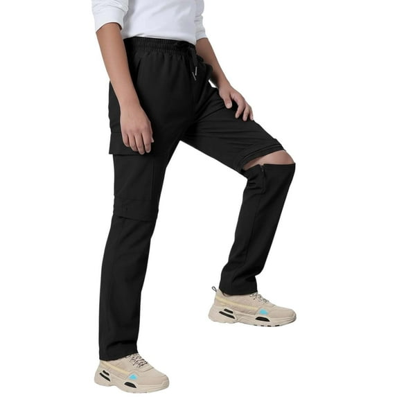 Tween Boys Outdoor Convertible Pants With Detachable Legs Hiking Camping All Weather Adventures