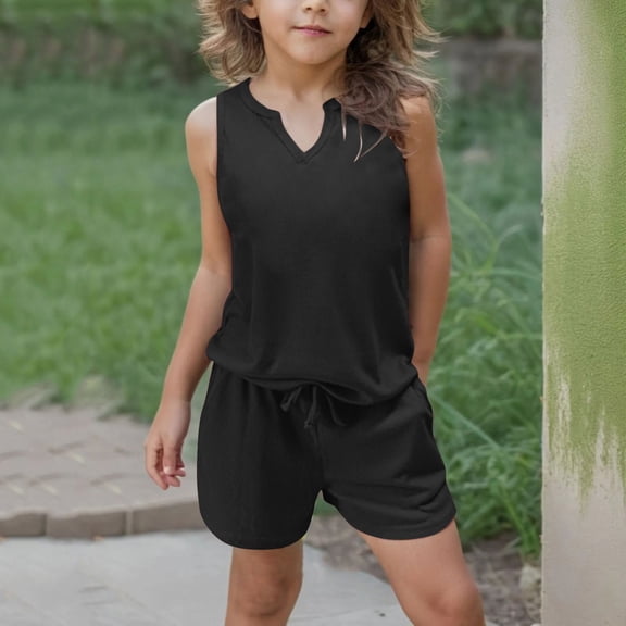 Tween Boys Pajamas Set Solid Crewneck Pullover Top Girls' Fashion Pajamas Set Boys Pjs Size 11-12 Years