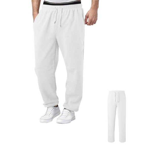 Tween Sweatpants Kids Active Joggers Athletic with Pockets Drawstring Loose Fit Boys White Joggers Boys Sweatpants Size 11-12 Years