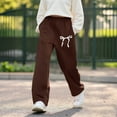 thumbnail image 1 of Tween Boys Sweatpants Toddler Boy Jogger Pants with Pockets Adjustable Drawstring Casual Pants Bowknot Brown Pants Kids Boys Sweatpants Size 12-13 Years, 1 of 7