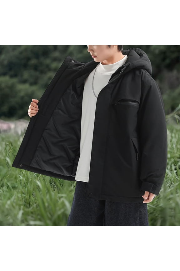 Tween Boys Waterproof Rain Jacket Hooded Windbreaker Winter Coats Fleece Lined Warm Outdoor Ski Shell Windproof Outerwear for Teens Hiking Camping School Wear, Size 7-8