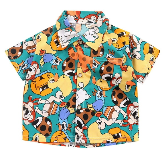 Tween Boyshawaii Beach Shirts Tropical Print Short Sleeve Button Down Shirt Summer Vacation Beach Shirts Lightweight Breathable Tops Child Casual Clothes Outfits