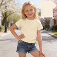 thumbnail image 1 of Tween Clothes for Girls Beige Top Round Neck Side Drawstring Girls 12-13 Years Clothes, 1 of 5