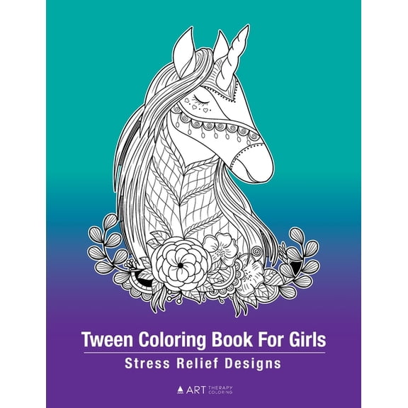Tween Coloring Book For Girls: Stress Relief Designs: Detailed Zendoodle Pages For Relaxation, Preteens, Ages 8-12, Comp, (Paperback)