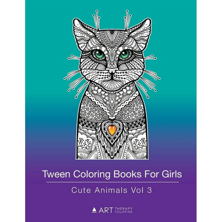 Tween Coloring Book: Wolves, Lions, Tigers: Colouring Book for Teenagers,  Young Adults, Boys, Girls, Ages 9-12, 13-16, Cute Arts & Craft Gi  (Paperback)