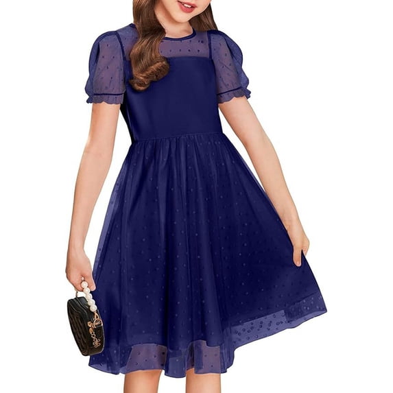 Tween Flower Girl Dresses for Wedding Dark Blue Dress Sleeveless Boho Flower Girl Dresses Junior Dresses 11-12 Years
