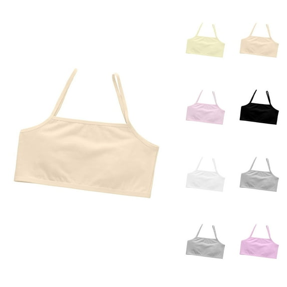 Tween Girl Bras Sports Training Bra for Girls Girls Underwear Crop Top Bra Seamless Sports Bra for Training Lightweight Camisole Style for Teen Girls and Kids