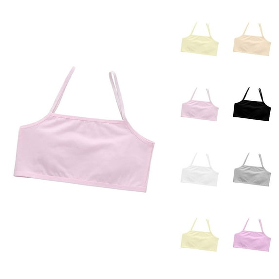 Tween Girl Bras Sports Training Bra for Girls Girls Underwear Crop Top Bra Seamless Sports Bra for Training Lightweight Camisole Style for Teen Girls and Kids
