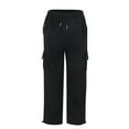 thumbnail image 1 of Tween Girl Cargo Pants Solid High Waist Pocket Loose Trousers Quick Dry Sport Sweatpants, 1 of 7