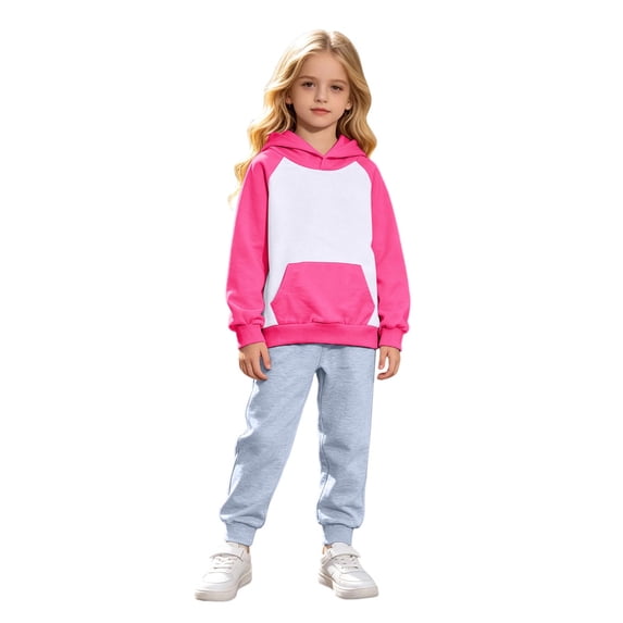 Tween Girl Clothes 2 Pieces Outfit Set Long Sleeve Hoodie Sweatshirt Pants Two Piece Color Casual Outfit For Toddler Kids Sweatsuits 7-8 Years