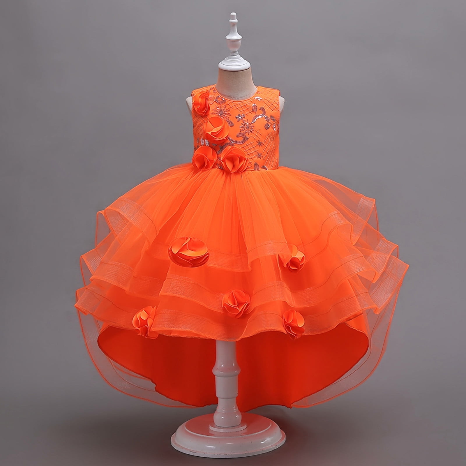 open lace back dress Chic Rust Orange Ruffled Midi Dress main image 0