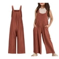 thumbnail image 1 of Tween Girl Jumpsuit Spaghetti Straps Overalls Long Pants with Pockets Tween Girl Outfits 11-12 Years, 1 of 6
