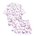thumbnail image 1 of Tween Girl Silk Pajamas Set Butterfly Button Down Homewear Set Kids Pajamas Nightgown Kid Sleepwear Size 10-11 Years, 1 of 3