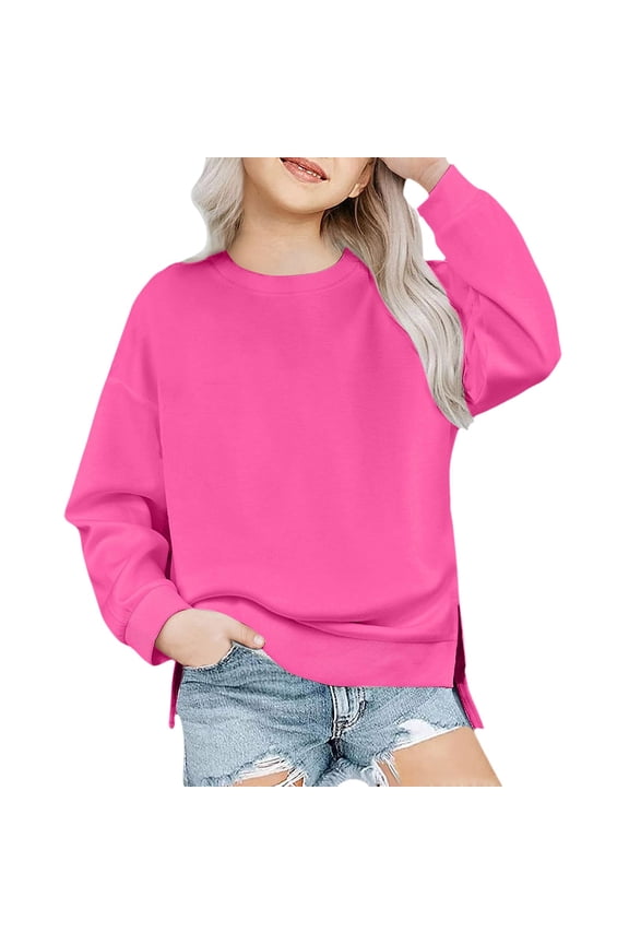 Tween Girl Sweatshirt Long Sleeve Pink Sweatshirt Tween Crewneck Loose Fit Pullover Tops Fall Winter Clothes Tween Girls Clothes 13 Years